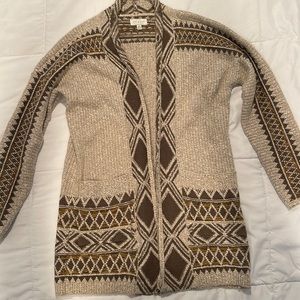 Lucky Brand Tribal Aztec Long Cardigan - Womens medium